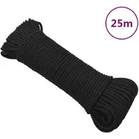 vidaXL Corde de bateau Noir complet 3 mm 25 m Polypropylène