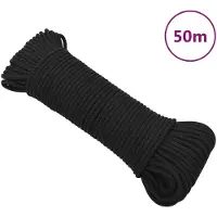 vidaXL Corde de bateau Noir complet 4 mm 50 m Polypropylène
