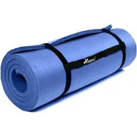 Tresko Tapis de Yoga Tapis de gymnastique Pilates 185x60x1,0cm Bleu foncé