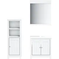 vidaXL Ensemble de meubles de salle de bain 3 pièces BERG blanc pin massif