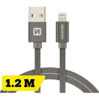 Swissten Câble de données textile USB / Lightning 1.2 M (1.20 m, USB 3.2 Gen 1)
