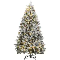 vidaXL Sapin de Noël artificiel articulé 300 LED et boules 270 cm