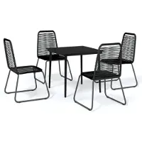 vidaXL Ensemble de jardin 5 pièces noir