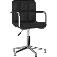 vidaXL Chaise de bureau pivotante noir similicuir