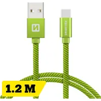 Swissten Câble de données textile USB / USB-C 1.2 M (1.20 m, USB 3.2 Gen 1)