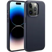 Accezz Coque arrière en cuir avec MagSafe Apple iPhone 14 Pro - Onyx Black