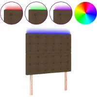 vidaXL Tête de lit LED brun foncé 90x5x118/128 cm Tissu