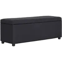 vidaXL Banc avec compartiment de rangement 116 cm Noir Polyester