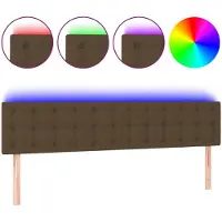 vidaXL Tête de lit LED brun foncé 180x5x78/88 cm Tissu