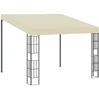 vidaXL Pavillon mural 3 x 3 m Tissu blanc crème