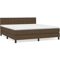 vidaXL Lit boxspring avec matelas brun foncé 180x200 cm Tissu