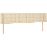 vidaXL Tête de lit avec oreilles Crème 163x16x78/88 cm Tissu