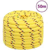 vidaXL Corde de bateau Jaune 20 mm 50 m Polypropylène