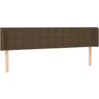 vidaXL Tête de lit avec oreilles brun foncé 183x16x78/88 cm Tissu