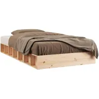 vidaXL Lit en bois massif 120x190 cm