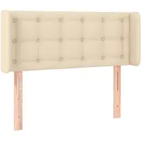 vidaXL Tête de lit avec oreilles Crème 83x16x78/88 cm Tissu