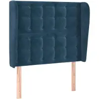 vidaXL Tête de lit avec oreilles bleu foncé 83x23x118/128 cm velours