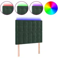 vidaXL Tête de lit LED vert foncé 80x5x118/128 cm velours