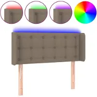 vidaXL Tête de lit LED Taupe 83x16x78/88 cm Tissu