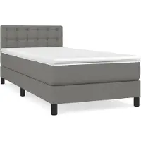 vidaXL Lit boxspring avec matelas gris foncé 80x200 cm Tissu