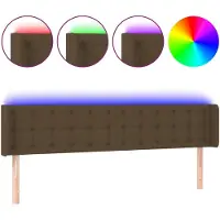 vidaXL Tête de lit LED brun foncé 163x16x78/88 cm Tissu