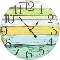 The Living Store Horloge murale Multicolore 60 cm MDF