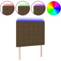 vidaXL Tête de lit LED brun foncé 80x5x118/128 cm Tissu