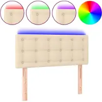 vidaXL Tête de lit LED Crème 100x5x78/88 cm Tissu