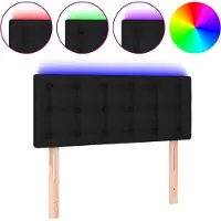 vidaXL Tête de lit LED noir 80x5x78/88 cm Tissu