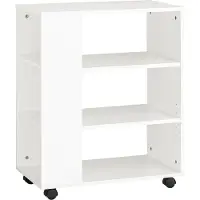 SoBuy Table Roulante Bibliothèque à Roulettes FBT68-W