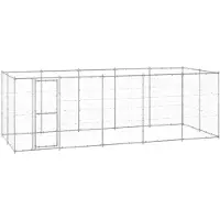 vidaXL Chenil extérieur Acier galvanisé 12,1 m²