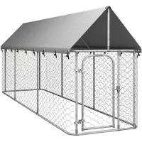 vidaXL Chenil extérieur avec toit 400x100x150 cm - Chenils & parcs pour chiens