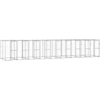 vidaXL Chenil extérieur Acier galvanisé 21,78 m²