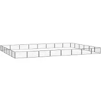 vidaXL Parc pour chiens 28 pièces noir 100x50cm Acier revêtu par poudre