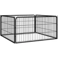 vidaXL parc pour chiens 4 pièces Noir 100x50cm Acier revêtu par poudre
