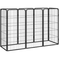 vidaXL Parc pour chiens 8 pièces noir 50x100 cm Acier revêtu par poudre