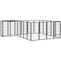 vidaXL Parc pour chien 22panneaux Noir 50x100cm Acier enduit de poudre