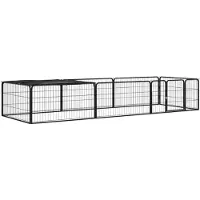 vidaXL Parc pour chien 8 panneaux Noir 100x50cm Acier enduit de poudre