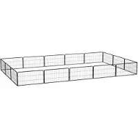 vidaXL 16 pcs. parc à chien noir 100x50cm acier peint par poudrage