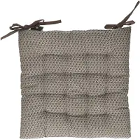 Atmosphera Galette de chaise imprimée et matelassée à nouettes coton gris clair
