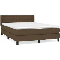 vidaXL Lit boxspring avec matelas brun foncé 140x190 cm Tissu