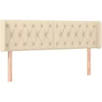 vidaXL Tête de lit avec oreilles Crème 147x16x78/88 cm Tissu