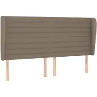 vidaXL Tête de lit avec oreilles taupe 203x23x118/128 cm Tissu