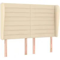 vidaXL Tête de lit avec oreilles Crème 147x23x118/128 cm Tissu