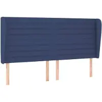 vidaXL Tête de lit avec oreilles bleu 203x23x118/128 cm Tissu