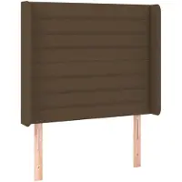 vidaXL Tête de lit avec oreilles brun foncé 103x16x118/128 cm Tissu