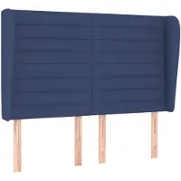 vidaXL Tête de lit avec oreilles bleu 147x23x118/128 cm Tissu