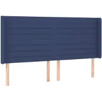 vidaXL Tête de lit avec oreilles bleu 203x16x118/128 cm Tissu
