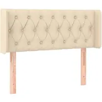 vidaXL Tête de lit avec oreilles Crème 93x16x78/88 cm Tissu