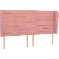 vidaXL Tête de lit avec oreilles rose 203x23x118/128 cm velours
